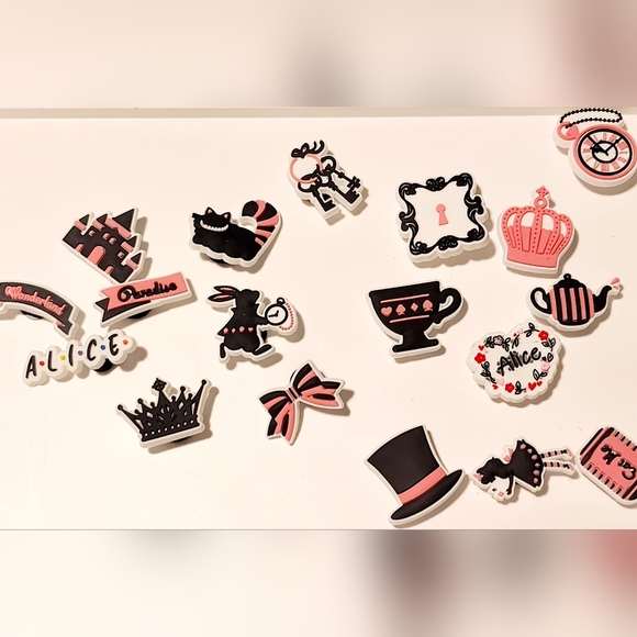 NWT ALICE IN WONDERLAND JIBBITZ FOR CROC'S SHOES! 3 CHOICE GROUPS! - Picture 5 of 15